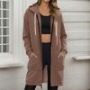 Damen Reißverschluss Kapuzenpullover Übergroß Langer Pullover Kapuzenpullover Lässiger Langarm Herbst Kapuzenpullover Jacke