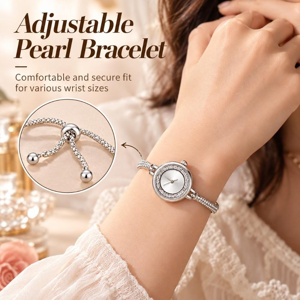 Rhinestone Kvarts Ure Diamantbesat Urrem Håndledsdekoration Dame Armbåndsur Gave