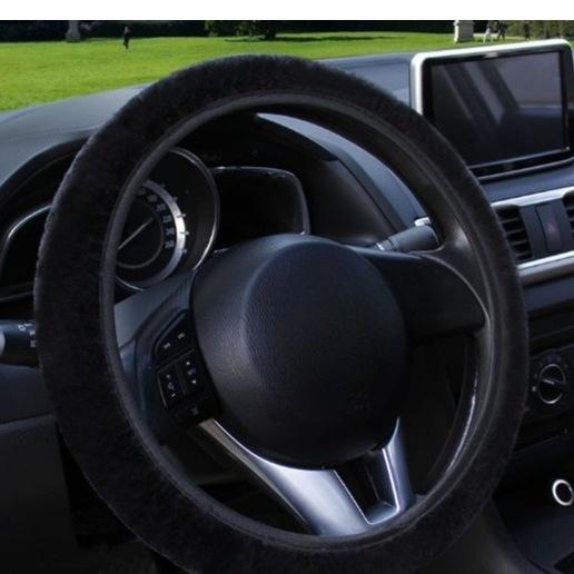 Winter Short Plush Car Steering Wheel Cover Super Tactile Warm Handle Universal Anti-Slip Sweatproof for Men And Women