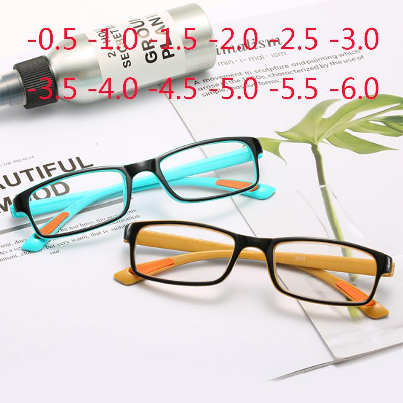 Plastic Myopia Glasses Square Nearsighted Eyeglasses Female Male Shortsighted Eyewear Spectacles -0.5 -1.0 -2.0 To -8.0