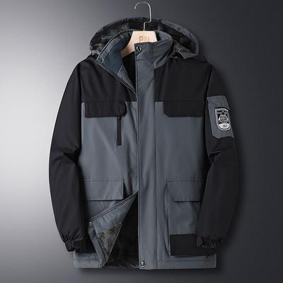 Kış Polar Ceket Erkek Rahat Kalın Sıcak Pamuklu Dolgulu Ceket Erkek Moda Kapşonlu Açık Hava Rüzgar Geçirmez Mont Parkalar Büyük Beden