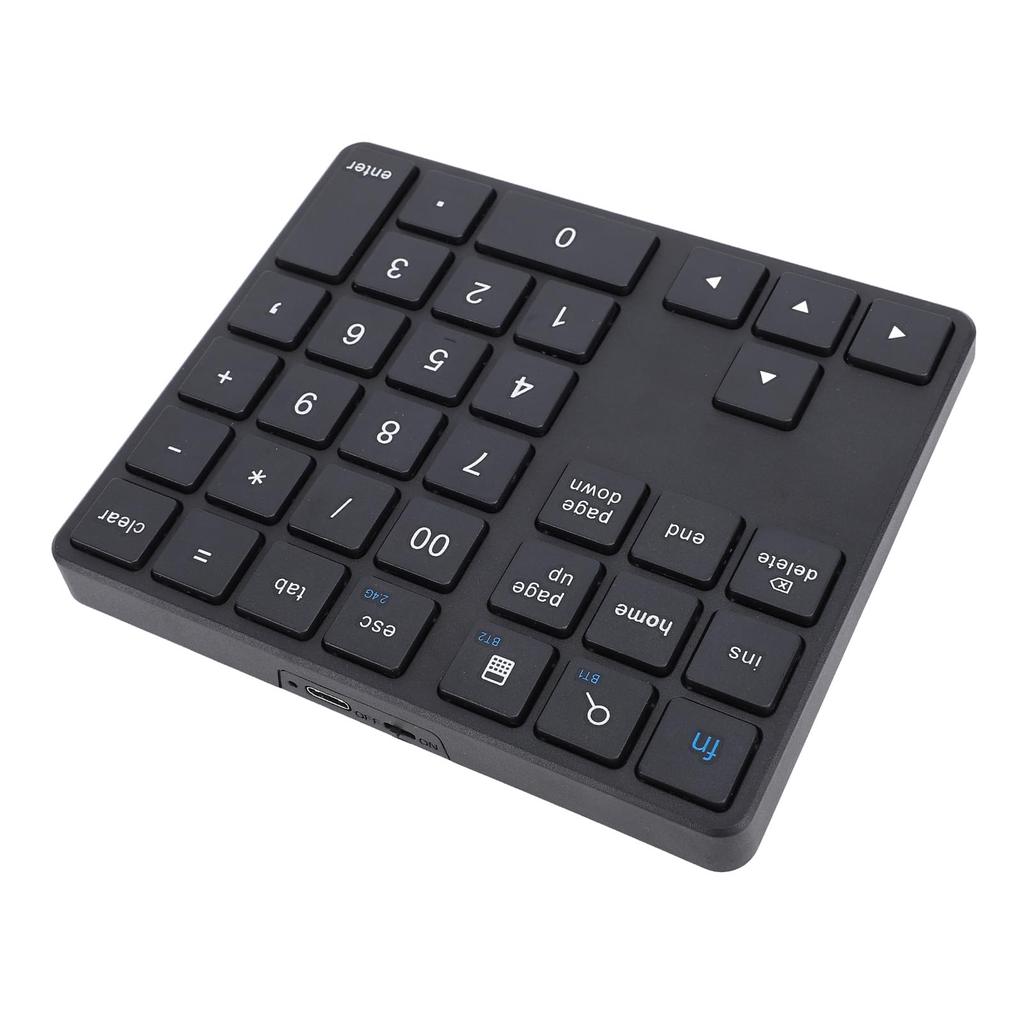 Bluetooth Numeric Keypad, 2.4G Wireless Numeric Keypad, USB C Rechargeable External 35-Key Numeric Keypad, Financial Data Entry Keyboard (Black)