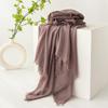 Spring & Summer Lightweight Sunscreen Shawl: Imitation Cotton-Linen, High-End Silk Gauze Scarf, Solid Color for Women