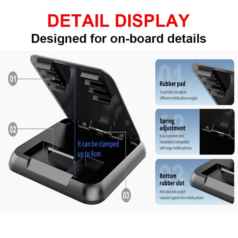 Carbon Fiber Car Phone Holder Dashboard Universal 3 To 7 Inch Mobile Phone Clip Mount Bracket for IPhone XR XS MAX GPS Stand