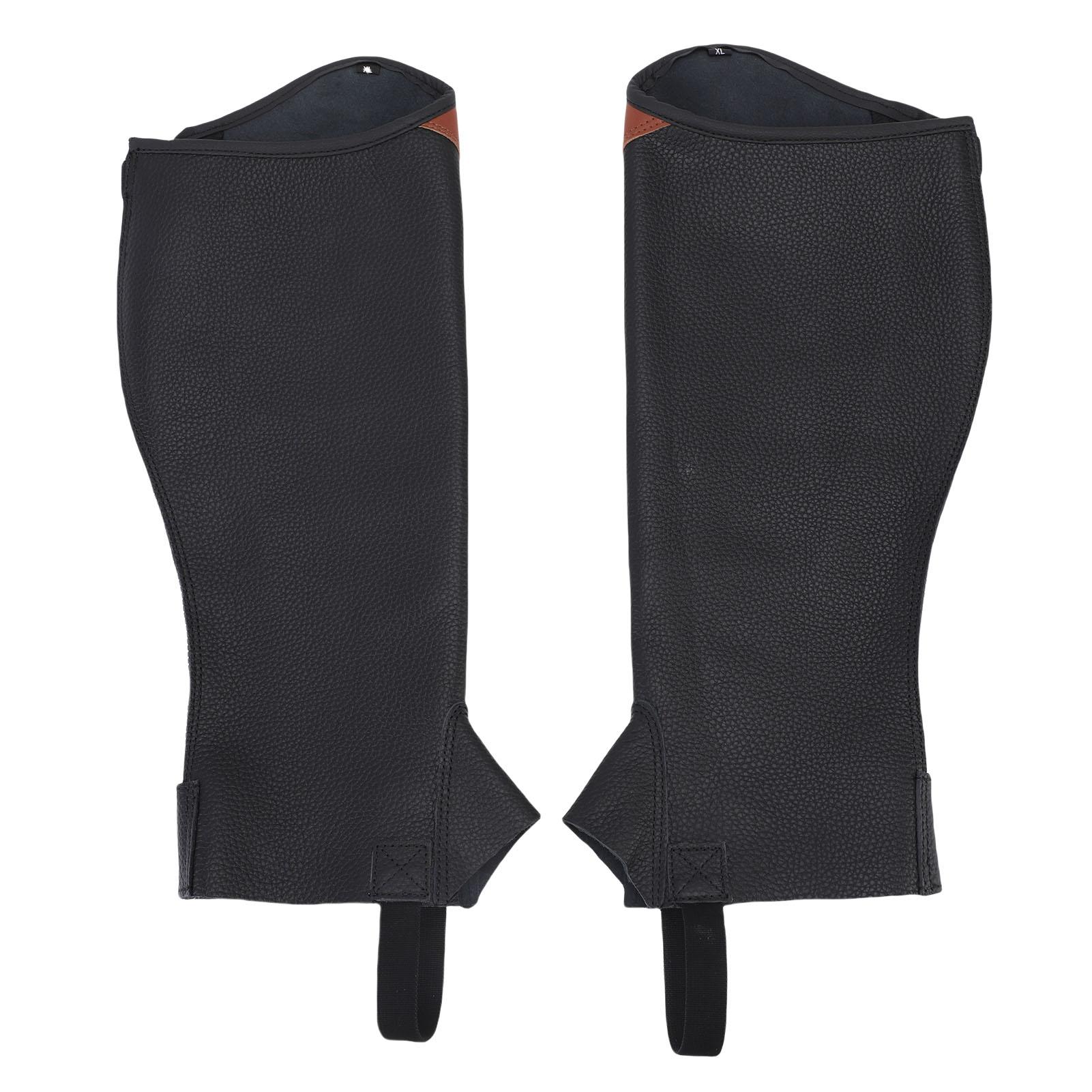 2 PIÈCES Jambières Équestres Demi-Jambes pour Adultes en Cuir de Vache Protection Jambe Demi-Bottes pour l'Équitation