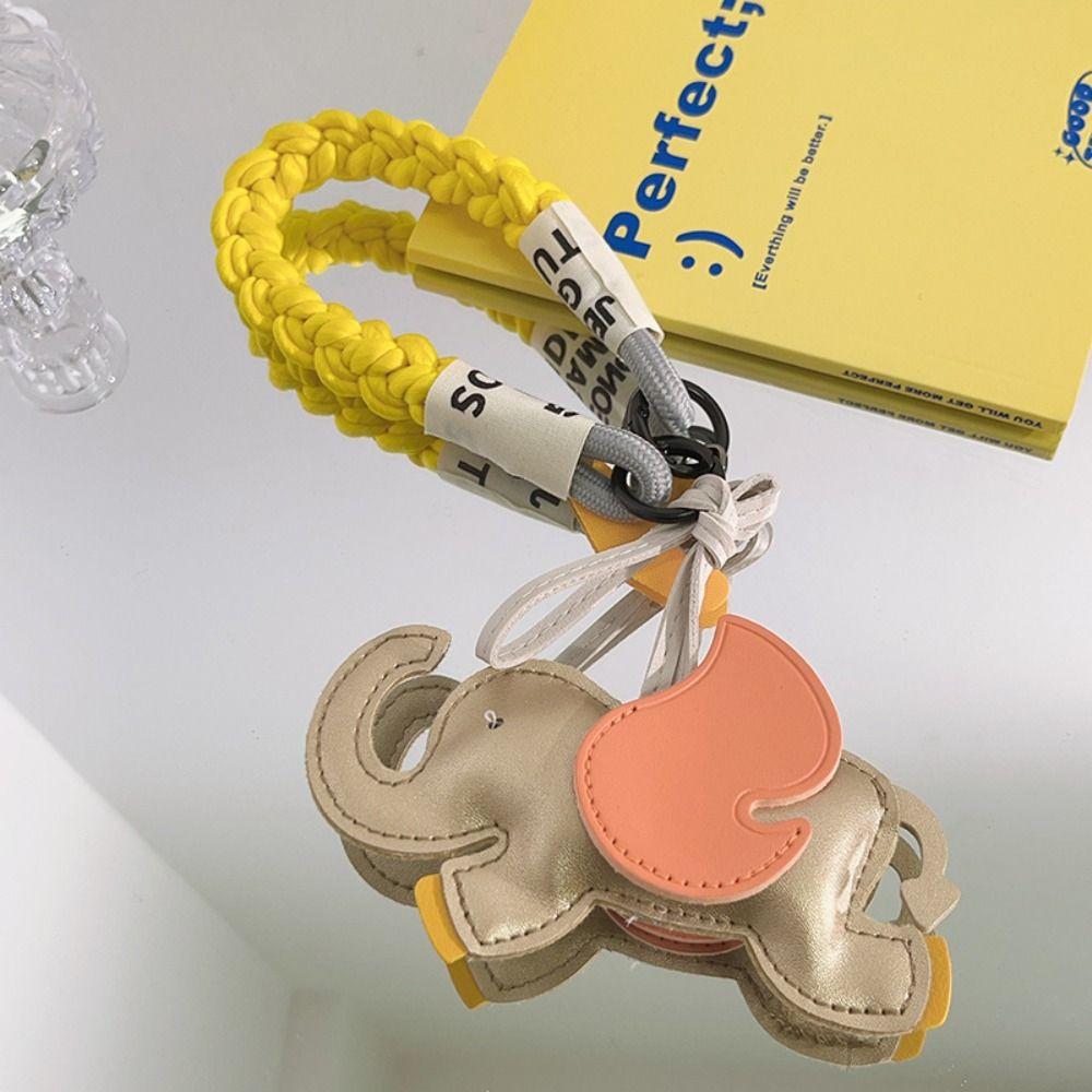 PU Leather Elephant Keychain Flying Wings Bag Charm 2025 New Key Chain Holder  Gift Idea