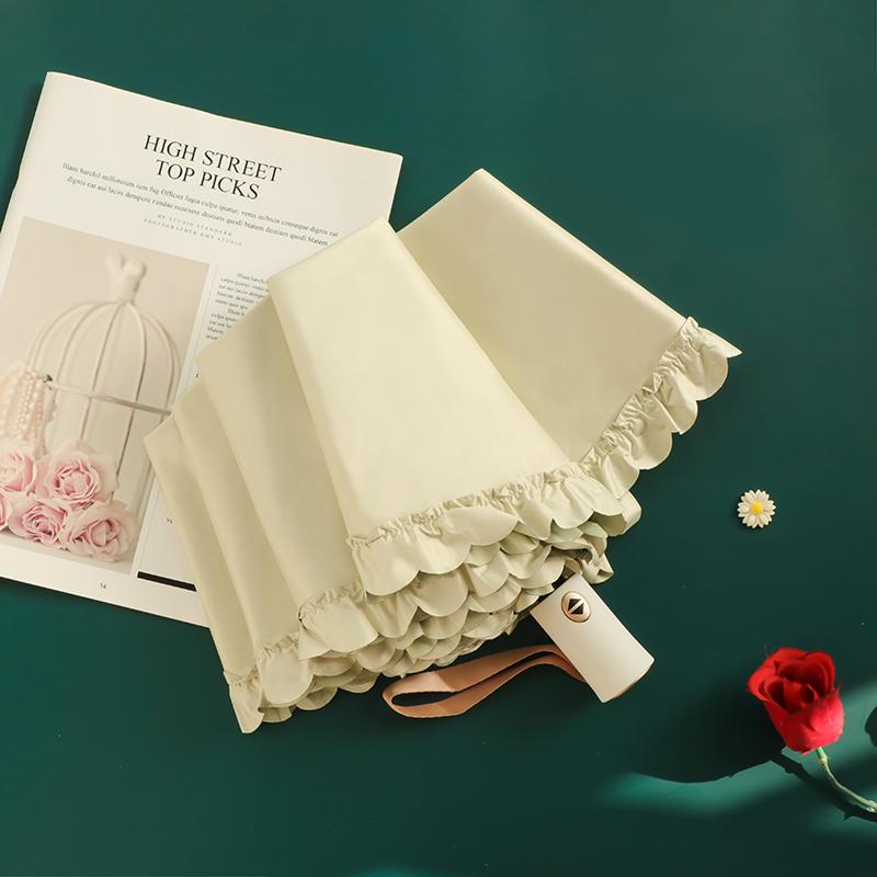 Portable  Fre Sle Five Umbrella Lace   Sunscreen Umbrella for Sunny And Rainy Days UV Protection Sunade