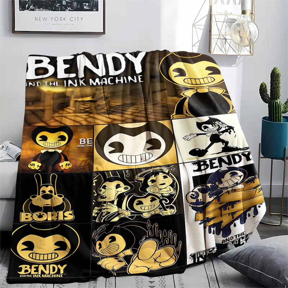 1Pc Bendy Print Flannel Blanket, High quality Comfortable for All Seasons, Home Decor, Warmth and Comfort, Perfect for Christmas Gifts