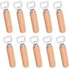 New 10pcs/Set Handheld Wine Beer Soda Glass Cap Bottle Opener for Home Kitchen Bar for Bartender Bottle Opener Rubber Wood Tool 6
