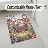 Easter Bunny Theme Crystal Velvet Rug Personalized Custom Name Text Soft Floor Mat Home Decor