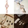 Fashion Ladies Alloy Leaf Quartz Watch Bracelet Set For Casual Wear