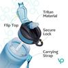 32oz/1000ml Motivational Fitness Sports Water Bottle With Time Marker & Straw, Large Wide Mouth Leakproof Durable