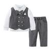 Eaby Style Boys' Spring & Autumn Birthday Gentleman Outfit: Three-Piece Set