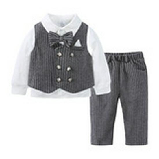 Eaby Style Boys' Spring & Autumn Birthday Gentleman Outfit: Three-Piece Set