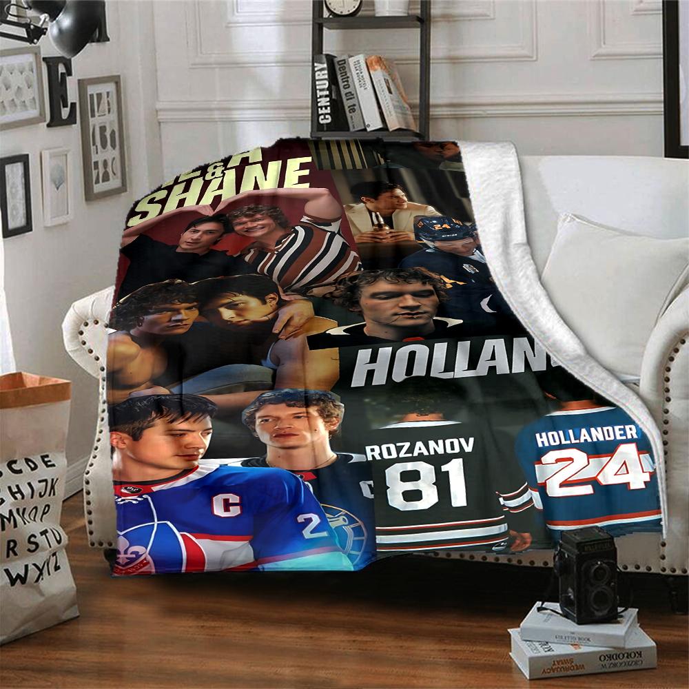 Hockey Players Action Blanket Soft Throw Blanket For Home Bedroom Bed Sofa Travel Office Solid Christmas Blanket