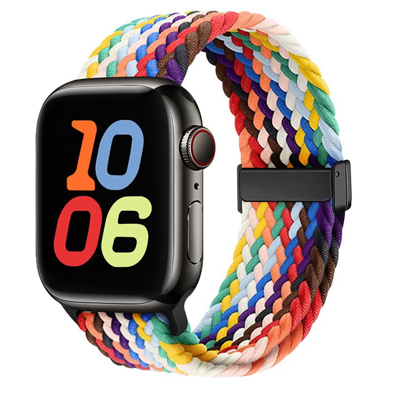 

Nylon Braided Loop Strap for Apple Watch Ultra1 2 3 49mm series 11 10 46mm 42mm Metal Magnetic Bracelet Wristband for series 9 8 7 6 44mm 40 41 45mm 44/45/46/49MM