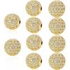 Round Charm Spacer Beads, Zirconia Pave Connector Charm Beads for Bracelet Necklace DIY Jewelry Making Crafts