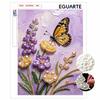 Rahmenloses Perlenmalerei-Set Schmetterling und Lila Blumenmuster DIY Funkelnde Kunstleinwand Kreatives Freizeitbasteln für Erwachsene Wanddekoration Geschenk