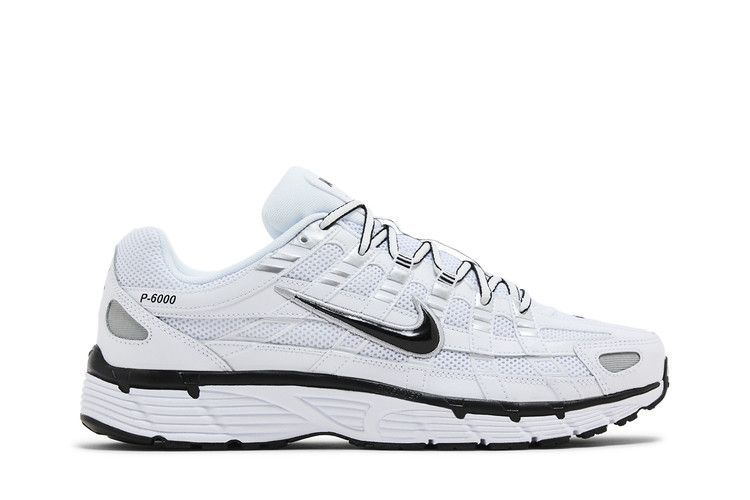 Nike P-6000 White Metallic Silver Black