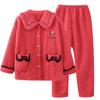 Pajama Women's Autumn/Winter Coral Velvet Set New Women's Flannel and Fleece Thickened Warm Home Wear