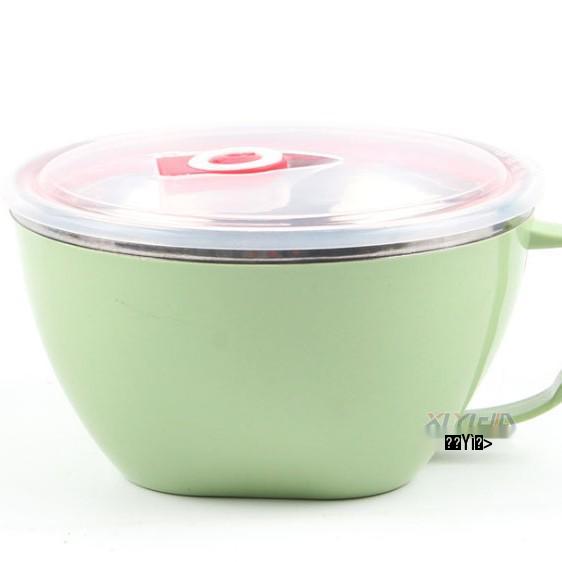 Stainless Steel Insulated Noodle & Soup Bowl with Lid and Handle - Portable Lunch Box