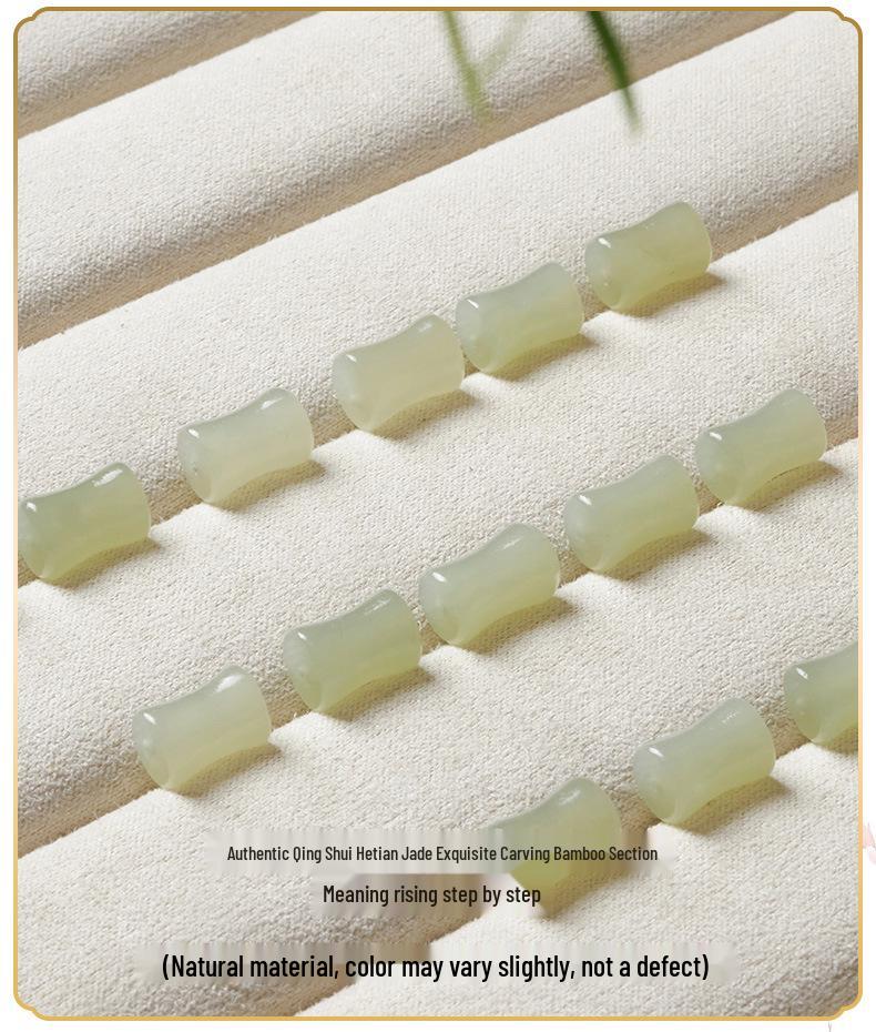 Natural Qinghai Hetian Jade Bamboo Barrel Beads for DIY Jewelry: Crystal Bracelet Xinjiang Jade Accessories