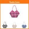 Chic Fashionable Plaid Shoulder Bag For Women Stylish Versatile Handbag In Black White Blue And Fuchsia