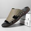Foreign trade large-size slippers men's summer new trendy men's cool leather casual wear one-word beach shoes