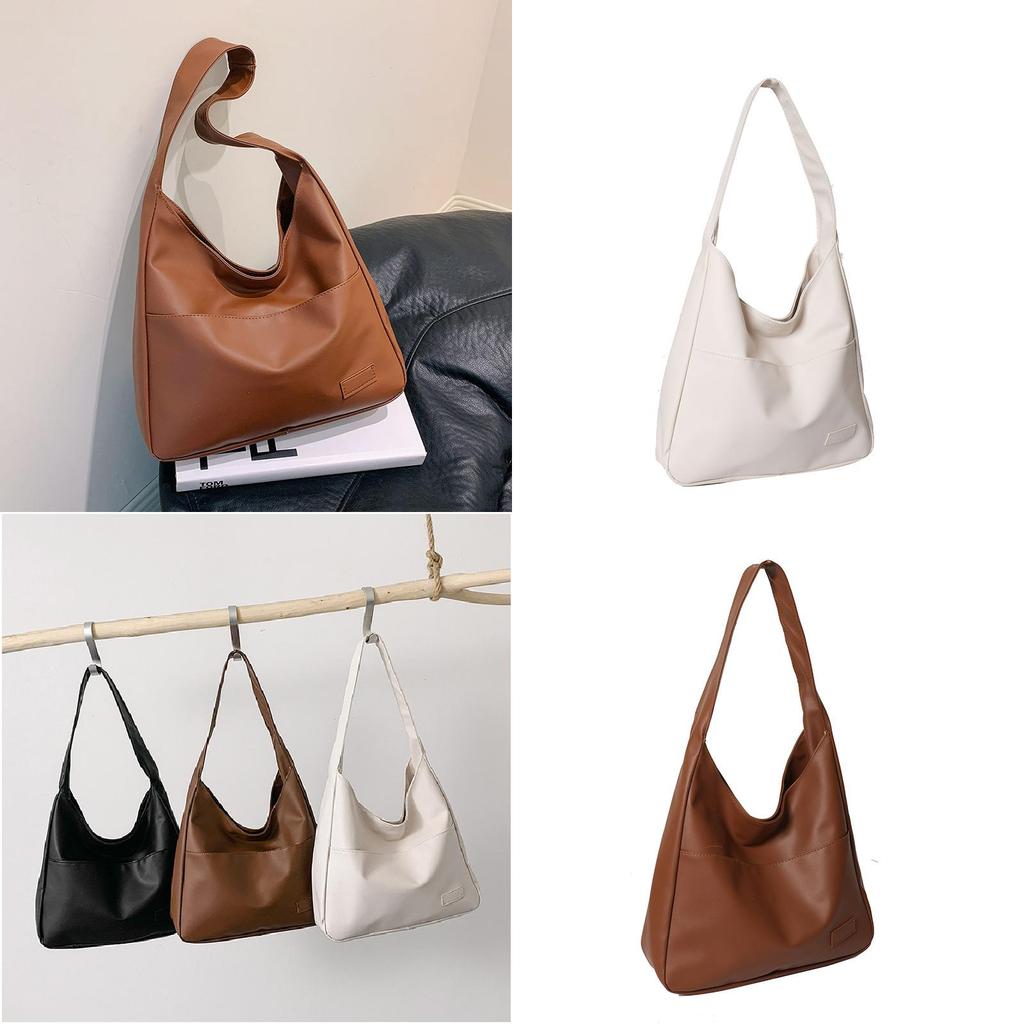 Simple Solid Color Large Capacity Women Casual Tote Bag For Daily Commuting