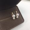 Trending on Xiaohongshu: Recommended Products*Elegant high-heeled silver hook earrings, fashionable Korean-style, with bright freshwater pearl