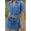 Spring New Women's Commute Leisure Versatile Asymmetric High Waist A- line Skirt Denim Skirt 6164132