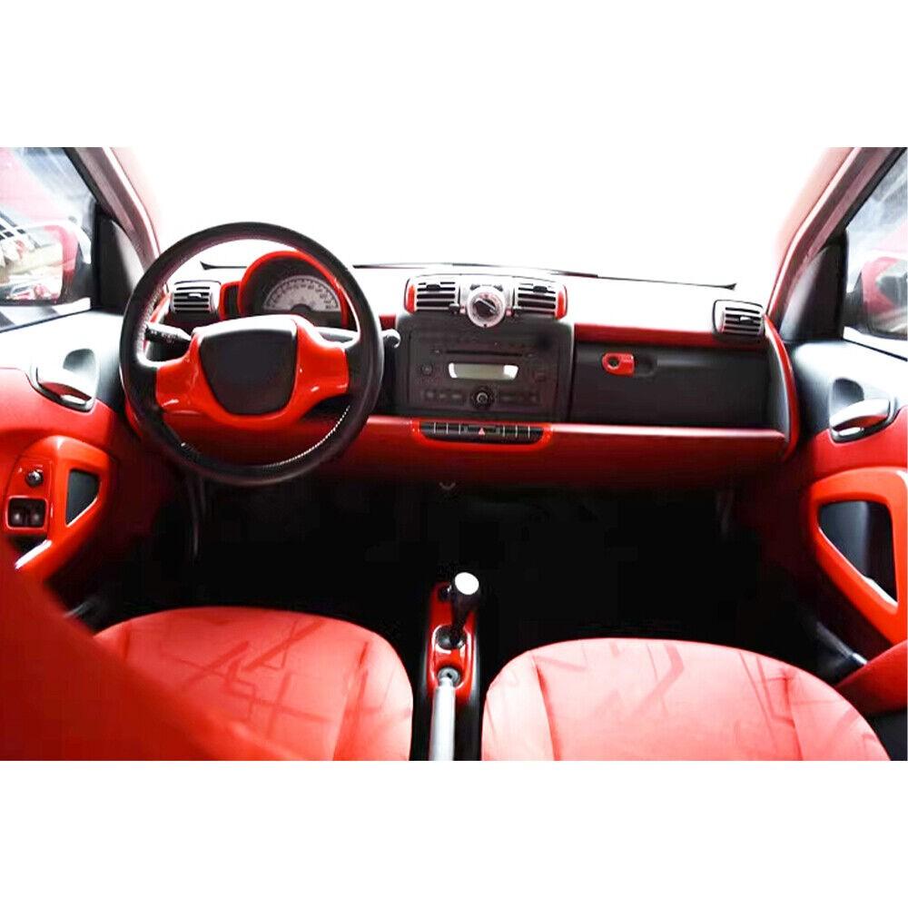 For Benz Smart Fortwo 2009-2015 Bright Red Inner Door Handle Frame Cover Trim 2*