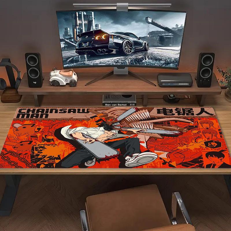 Chainsaw Man Color Mouse Pad Large Gaming Table Cushion Non-slip Laptop Tablet Big Mousepad XXL Mat Mini PC Playmat With Lock Edge