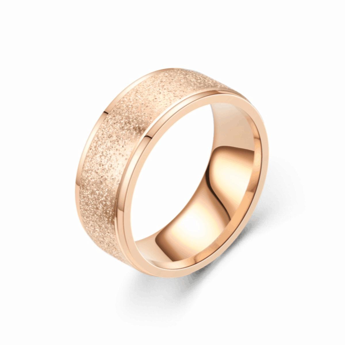 

4/6/8 мм матовое кольцо из нержавеющей стали кольцо для пары корейская версия трендовых ювелирных изделий 9（8mm） розового золота