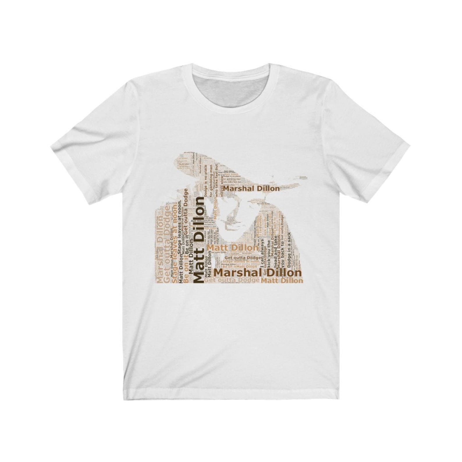 Marshall Matt Dillon Gunsmoke silhouette Quotes T-Shirt Unisex Jersey Short Sleeve Tee, Gunsmoke Tee, James Arness Tee, Marshal Dillon shirt M