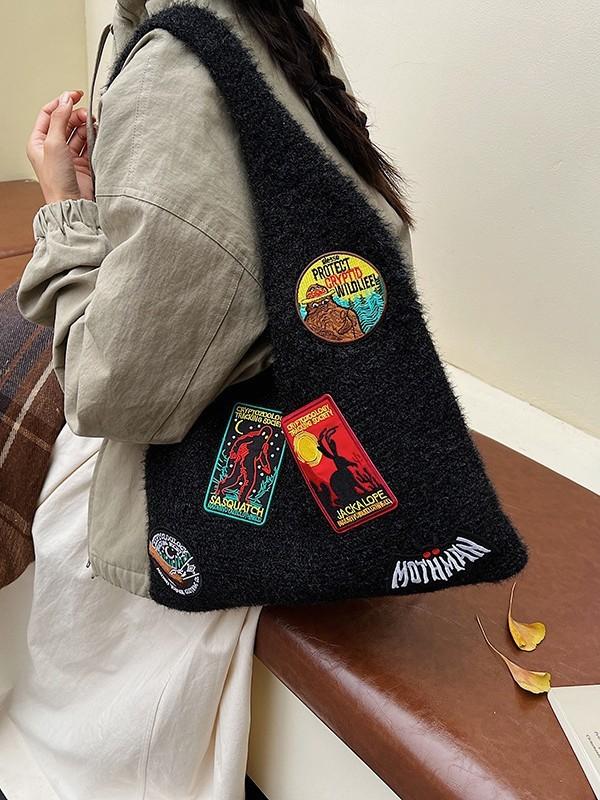 Cotton Casual Shoulder Bag With Knitted Design For Daily Use