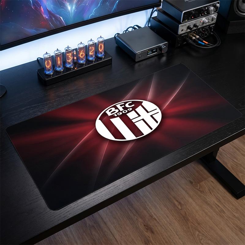 Bologna FC Theme Pattern Mouse Pad, Soccer Logo Design XXL Gaming Desk Mat Non-Slip Computer Mouse Pad