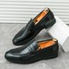 Fashion Designer New British Men's Pointed Slip On Patent Leather Shoes Male Penny Loafter Moccasins Wedding Prom Homecoming Footwear