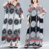 Nouveauté Été Robe Longue Maxi Vintage Florale Satinée Grande Taille Femmes Décontractée Ample Robes