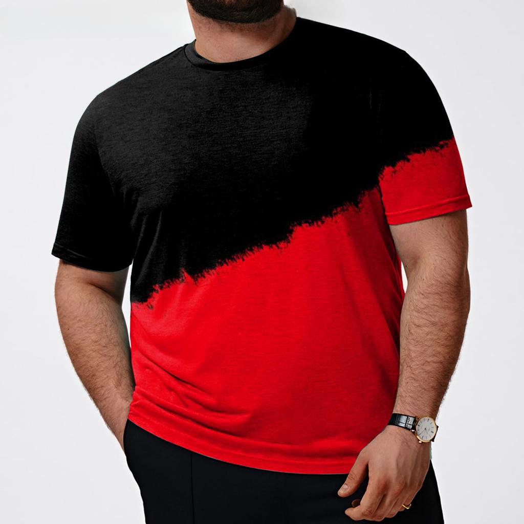 Men's Gradient Print T-Shirt - Crew Neck, Short Sleeve, Casual, Stylish & Breathable