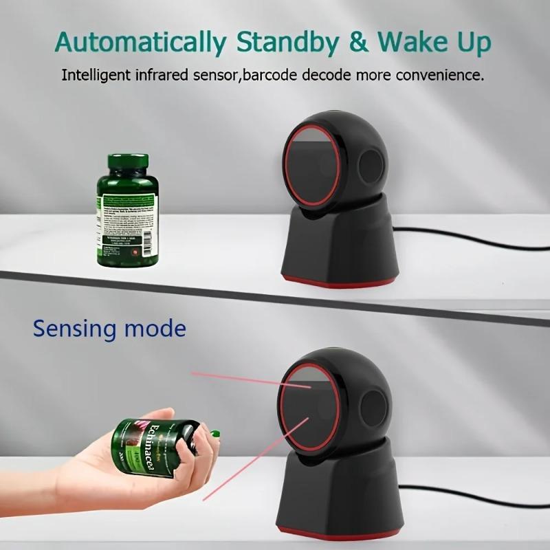 Wired 2D Barcode Scanner Desktop Scanning Platform Auto QR Code Data Matrix PDF417 Bar Code Reader USB For Retail Supermarket