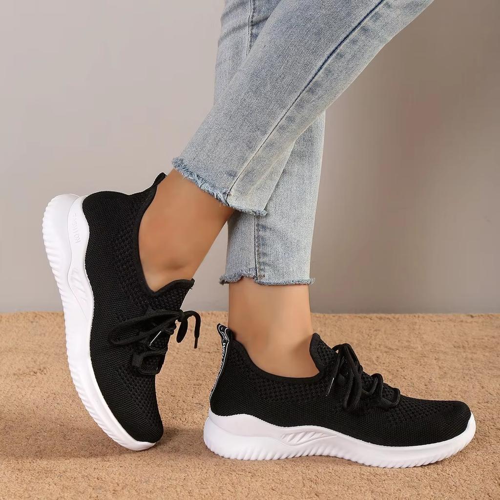 Dames Sneakers Mode Vetersluiting Mesh Ademend Outdoor Wandelen Kleine Witte Schoenen Ronde Neus Antislip Dikke Zool Tennisschoen Mujer