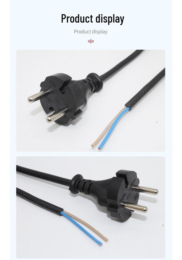 European Standard Two-Pin Pure Copper Power Cord with Dutch Plug (2-Core 0.75/1.5mm²)