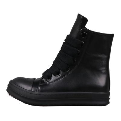 Sapatos Casuais Masculinos Moda Tênis Masculinos Sapatos de Cadarço para Homem Streetwear Cadarços Jumbo Tênis Sólidos Pretos