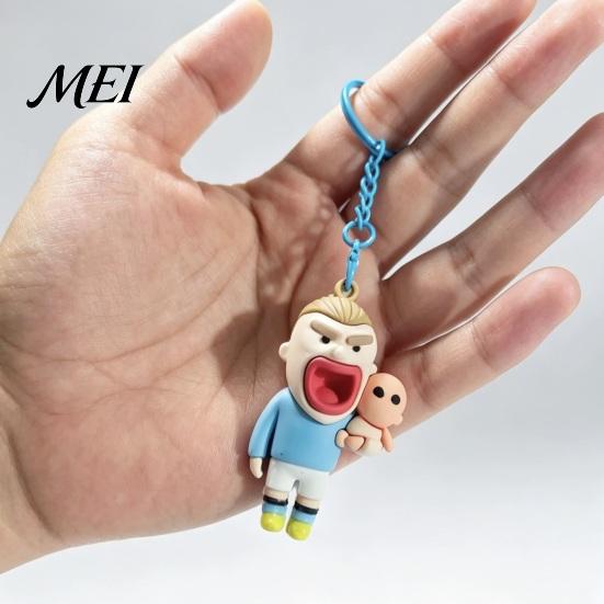 Big Mouth Man Keychain Cartoon Football Player Pendant, Backpack Charm Charm, Bag Hanging Decorative Accessory, Lover Gift Pendant