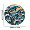 Metal Art Dolphin Wall Decor Ocean Waves Home Gift Spring Modern 2D Coastal Living Room Bedroom Patio Dorm