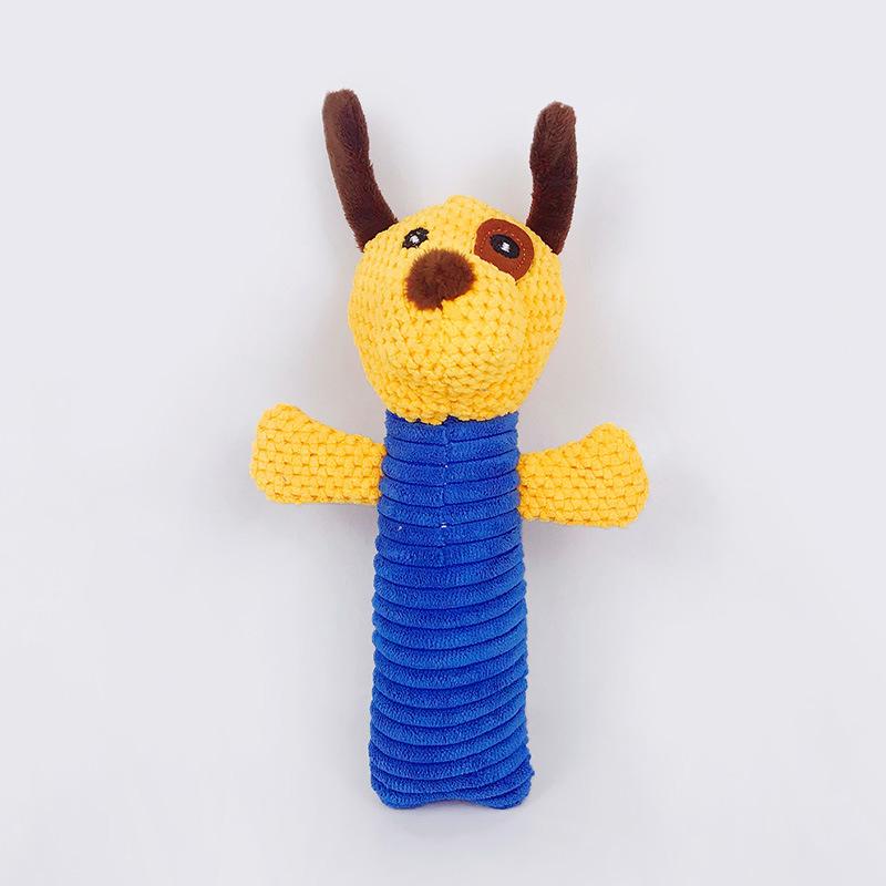 Dog Corn Fleece Puppet Plush Sound Toy Pet Teething Stick Cat and Dog Bite-Resistant Pet Puppy Toy