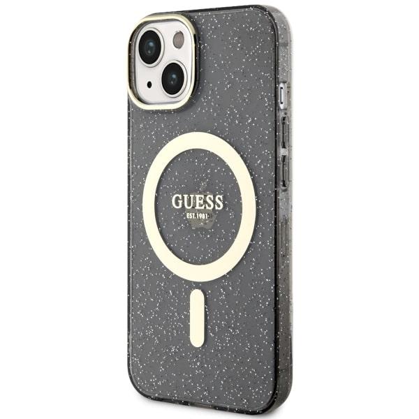 Etui do iPhone 14 Plus Guess Glitter MagSafe Czarny