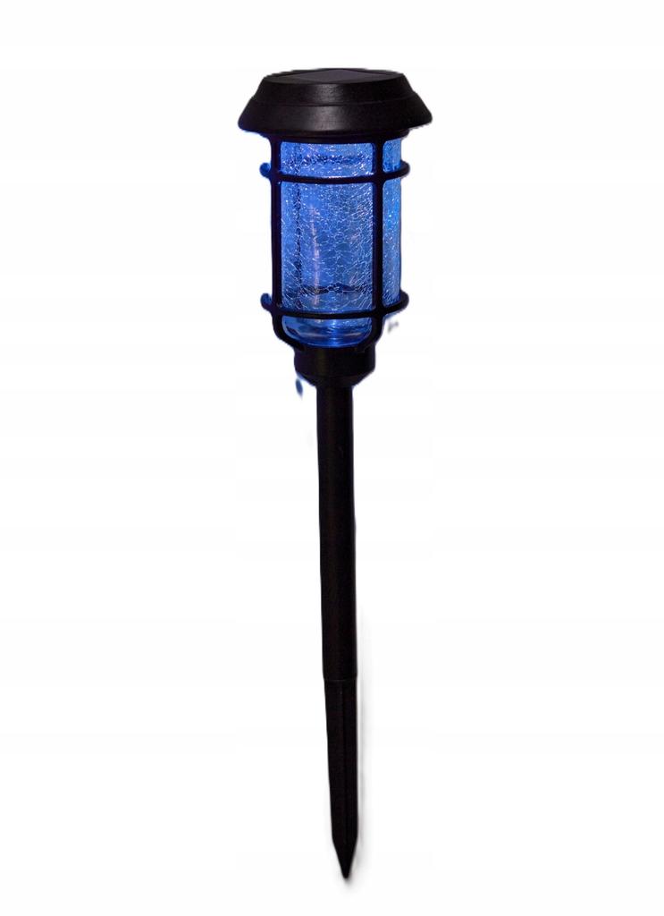 Lampka Solarna Ogrodowa Wbijana LED Zmienne Kolory Czarna 42cm 1szt