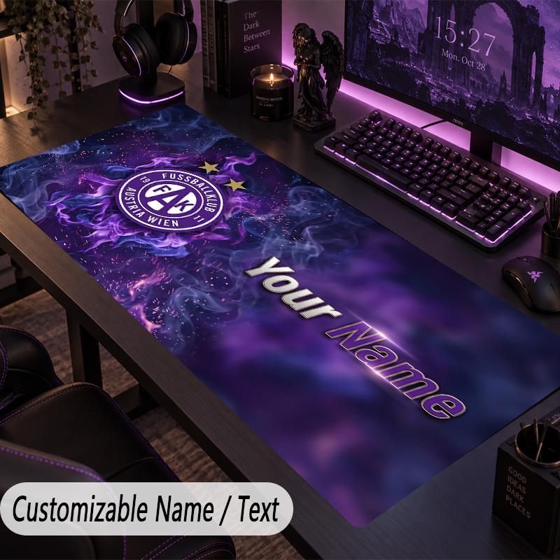 Custom Text Big Mousepad, Extended Desk Pad For Laptop Work GameAustria Wien FC